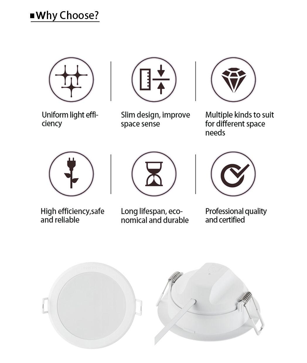 High Lumen Recessed 2.5/3/3.5/4 Inches 230V 3.5W/5W/6W/7W/9W Indoor LED Downlight