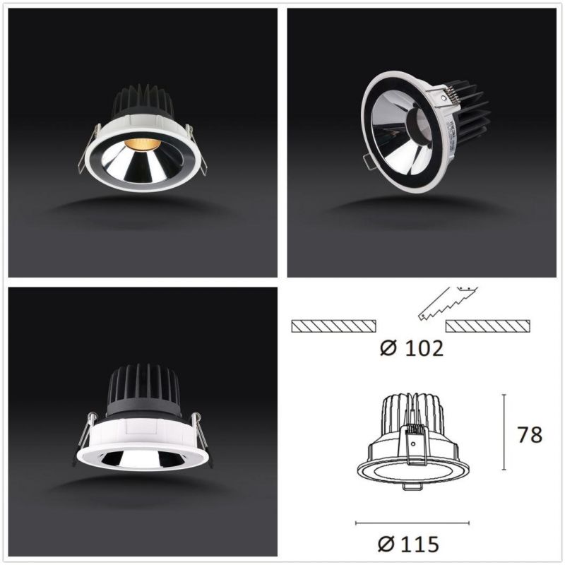Hot-Sell LED Ceiling Light with 3 Colors Reflector LED Downlight with 5 Years Warranty