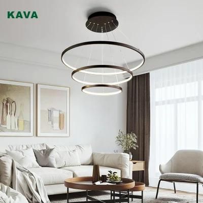 European Round Ring White Pendant Lamp Living Room Decoration LED Light Chandelier