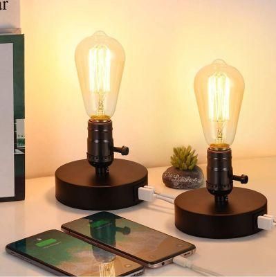 LED American Minimalist Modern Bedroom Bedside Night Light USB Charging Desk Lamp