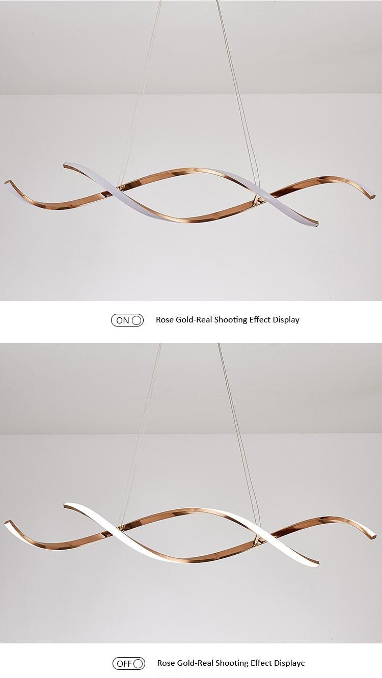 Minimalist Linear Restaurant Bar Designer Front Desk LED Hanging Ring Lamp Kitchen Pendant Light