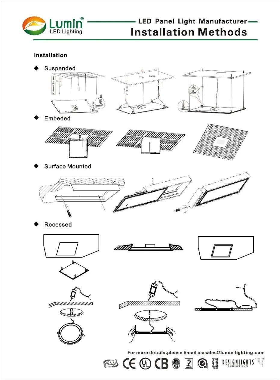 300*300 600*600 1200*600 LED Frameless Panel Light