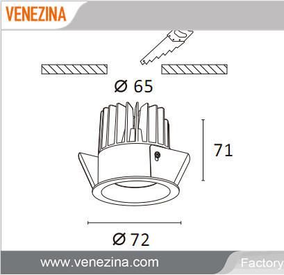 2020 New IP44 6W/10W COB LED Spotlight Round Fixed LED Down Light Ceiling Recessced Commercial Downlight