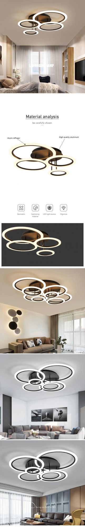 Large Living Room Sitting Room Ceiling Light LED Home House Office Indoor Decorative LED Ceiling Light