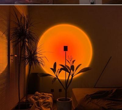 Halo Night Light Sunset Light, Projector Lamp LED Floor RGB Modern Projection Sunset Lamp for Photography Living Room Bedroom