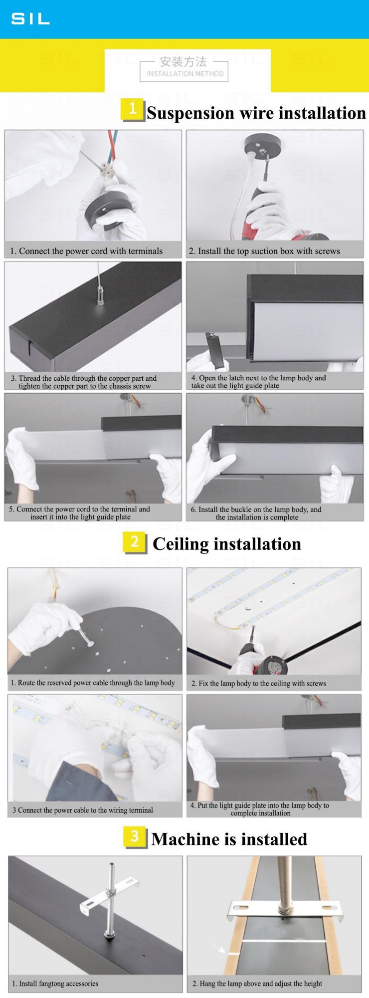 Wholesale Modern Custom Office Hanging Luxury Big Ceiling Lighting Fixture LED Pendant Light 24W Ceiling 24/36/45/48/60/90/96/120W LED Panel Light