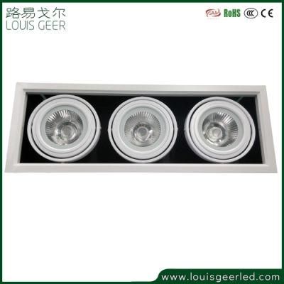 Factory Supplier 45W Modern Die Cast Square Rotation Adjustable Recessed Mounted LED Grille Light