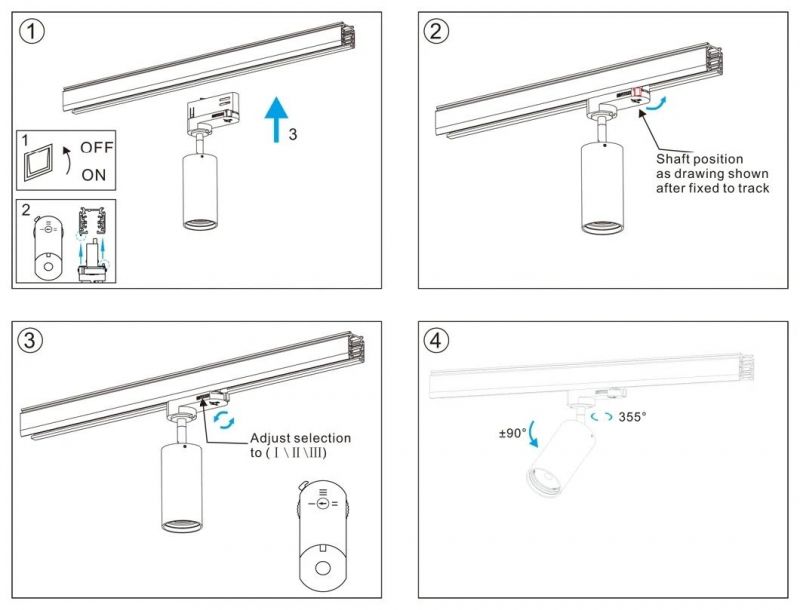 LED COB Zoomable Track Spot Light 10W/20W/30W/40W Changeable Angle 15degrees --60 Degrees Indoor Lighting