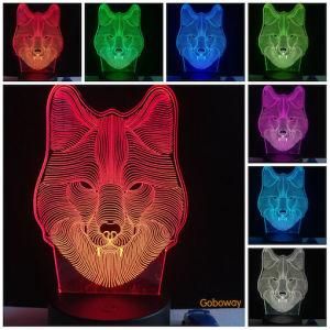 Hot 3D Animal Wolf Decor Night 7 Color Change LED Desk Table Lamp Toy Gift/Wolf Table Desk Lamp