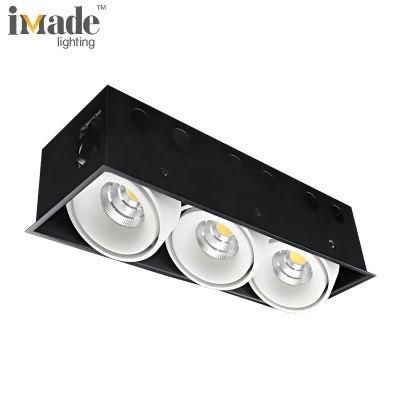 5years Warranty Factory Price 3X15W 3000K CRI 90 LED Recessed Spot Light Downlight