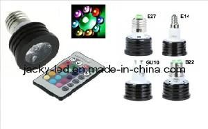 3W RGB LED Spot Light E27 GU10 E14 B22 MR16