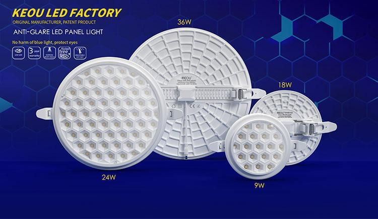 New Anti-Glare Panel Frameless LED Panel Lights 9W LED Panel Lamp with Dimmable