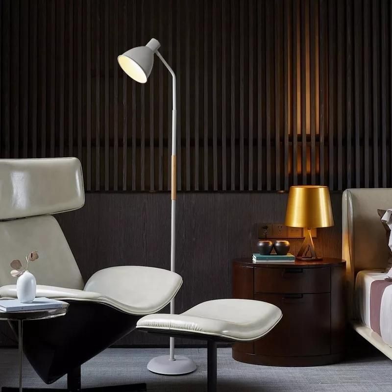 Amazon Lighting Nordic Design Modern Room Fabric Wood Standing Gray Art Lights LED Floor Lamps