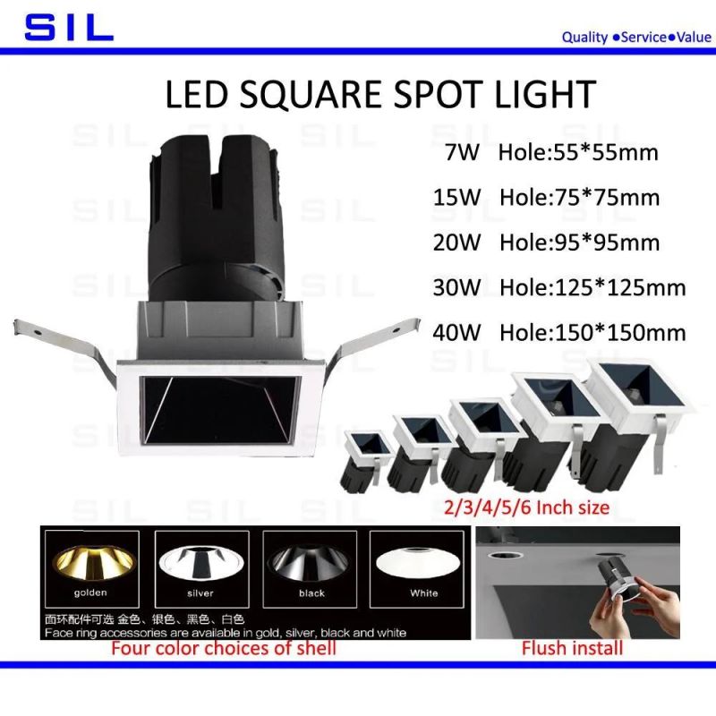 Hot Sales Hotel Shop LED Spotlight 10watt 7W 10W 15W 20W 30W 40W Ceiling Light 10W Spot Light