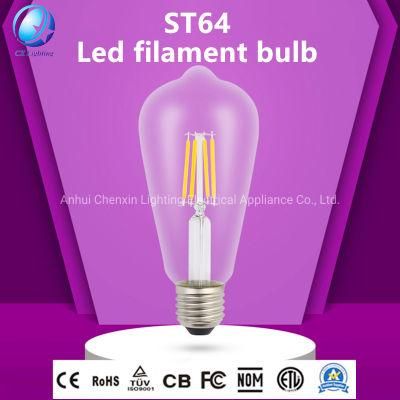 Wholesale Price St64 G80 A60 60W LED Bulb Filament Lamp E27 Decorative LED Light Bulb