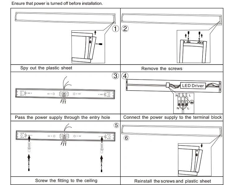 Ogjg Stairwell LED Wraparound 20W 40W PC Diffuser Linear Light