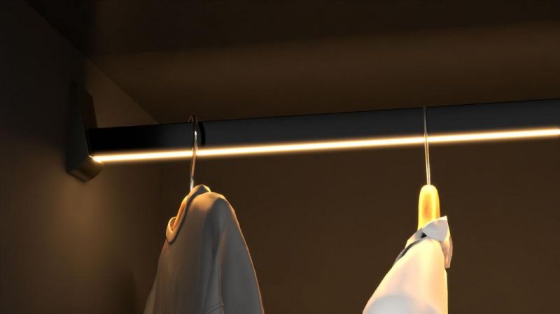 Wardrobe Lighting LED Strip Light Proflie Surfaced Mounted Closet Rod LED Aluminum Proflie