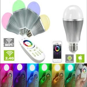 RGB 9W 85-265V Input E27 E26 B22 Optional Smart Bulb Light WiFi Remote Control LED Lamp