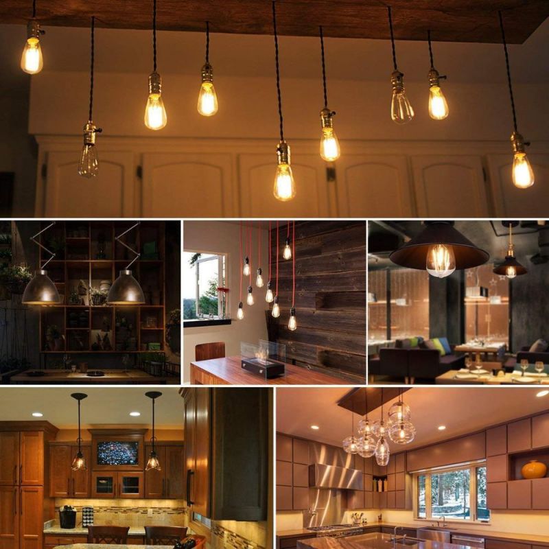 WiFi Control LED Filament Bulbs St64 LED Lighting 4W 6W 8W 10W LED Lamp E27 Base Dimmable LED Light with Ce RoHS