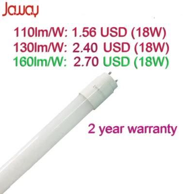 2/3 Year Warranty SMD2835 160lm/W PC/Nano T8 LED Tube Light