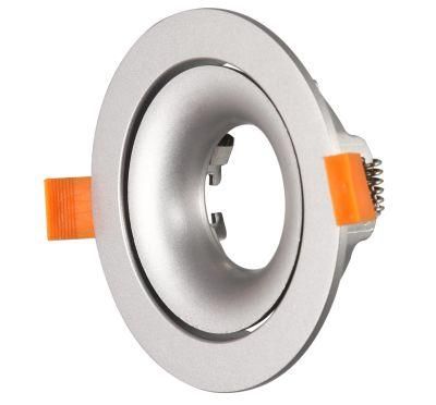 IP20 Classical Silver Grey Cut out 90mm Recessed Round Downlight Module Mounting Ring System
