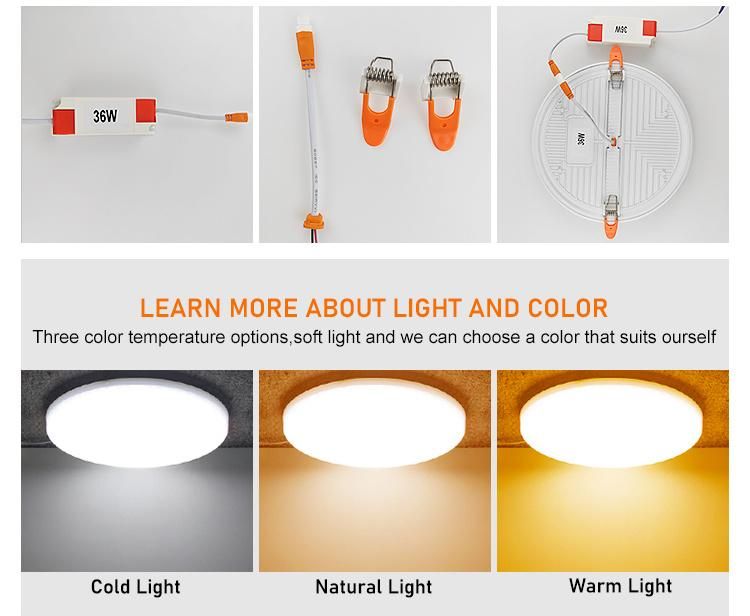 High Quality Hole Size Free Adjustable Panel Light 10W 18W 24W 36W with CE and RoHS Certifications