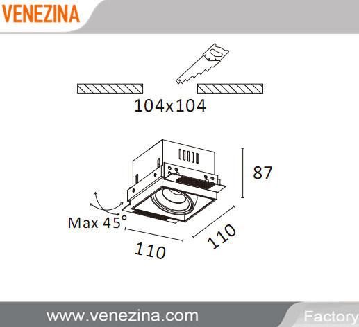 6W Square Invisible COB LED Down Light Ceiling Recessed Downlight