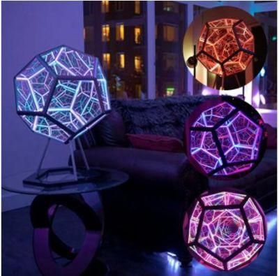 Dropshipping Dodecahedron Color Art Lamp USB Indoor Background Light Decoration