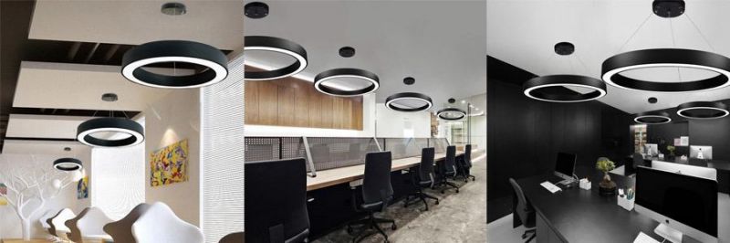 Suspending Round Shape Pendant LED Lighting with Black/White Shell Colors