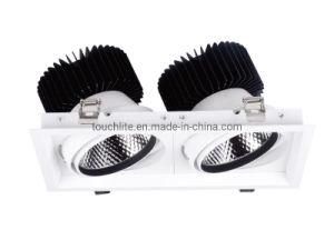 15W*2 20W*2 30W*2 Indoor IP20 Recessed Ceiling LED Double Grille Spot Light Use in Clothing Shops, Coffee Shops, Bars