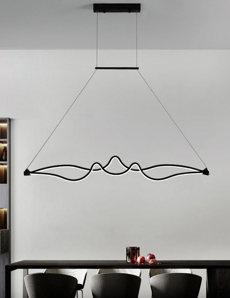 2022 Modern Wave Curve Restaurant Bar Club Commercial LED Kitchen Pendant Light