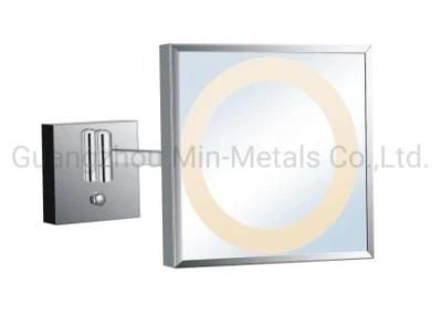 9&quot;X9&quot; Brass Square Magnifying LED Mirror with LED Mx-Hy1849