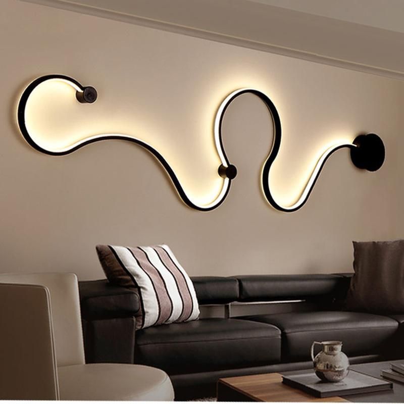 Modern Creative Acrylic Curve Wall Light Nordic Snake Wall Sconce Snake LED Wall Lamp for Home Hotel Decors Lighting Fixture