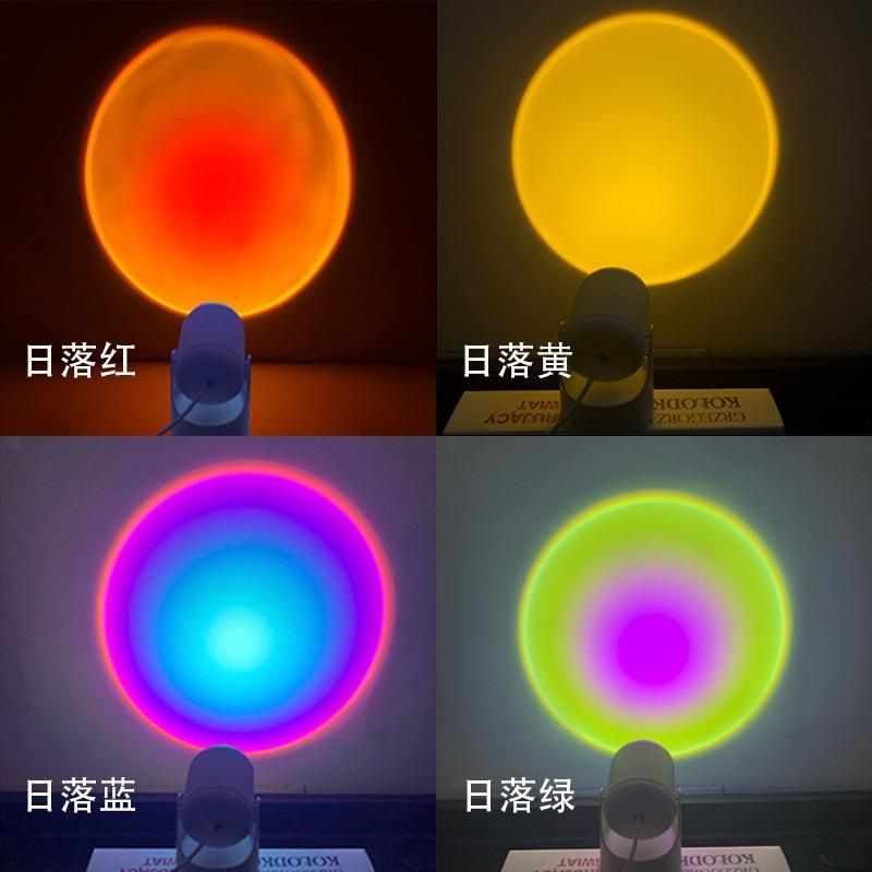 New USB 180/360 Degree Rotation Rainbow Projection Lamp LED, Romantic Visual LED Light Sunset Light