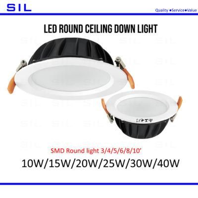Indoor Commercial Mall LED Down Light SMD Anti Glare Recessed Ceiling Downlight Fixture Dimmable 30W LED Downlights