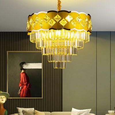 Dafangzhou Light China Branch Light Fixture Suppliers Glass Chandelier Yellow Frame Color Living Room Chandelier for Home