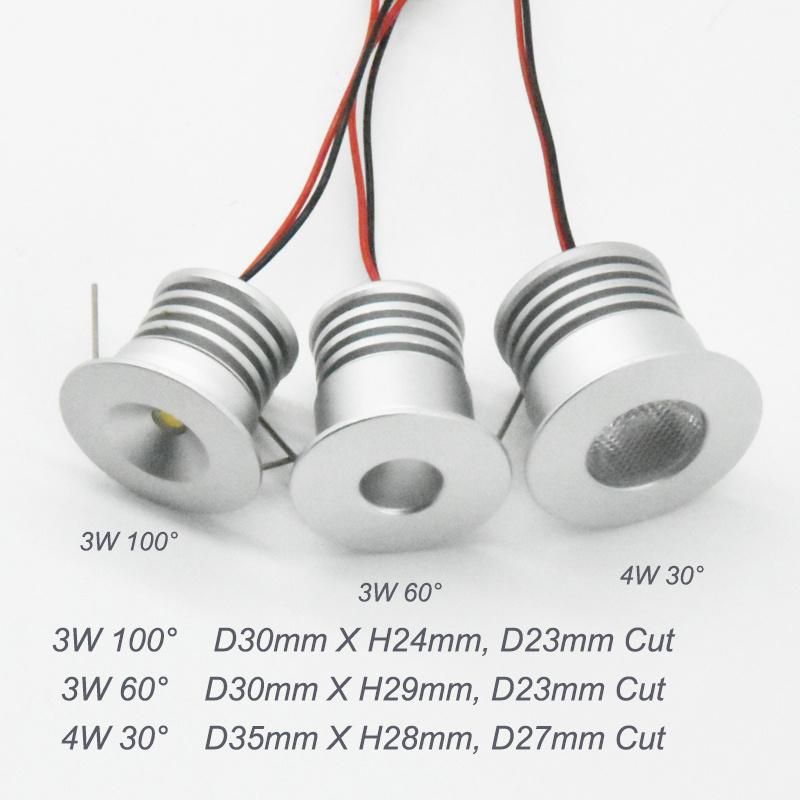 12V LED Bulb Lighting 3W 280lm Mini Cabinet Spot Light with Slim Driver Adapter