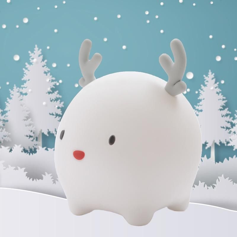 New Arrival USB Rechargeable Silicone Sleep LED Table Desk Deer Lamp Night Light for Kids