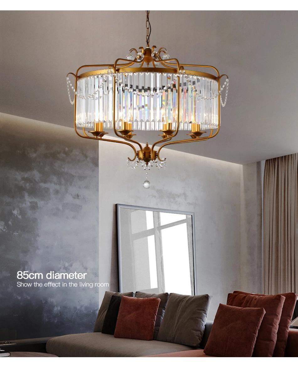 Stainless Steel K9 Crystal Fancy Gold Crystal Hangling Chandelier