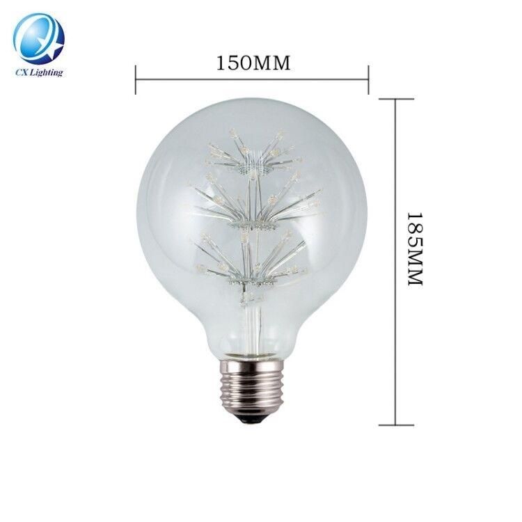 G150 Fireworks Filament Starry Decoration Colorful Glass LED Lamp