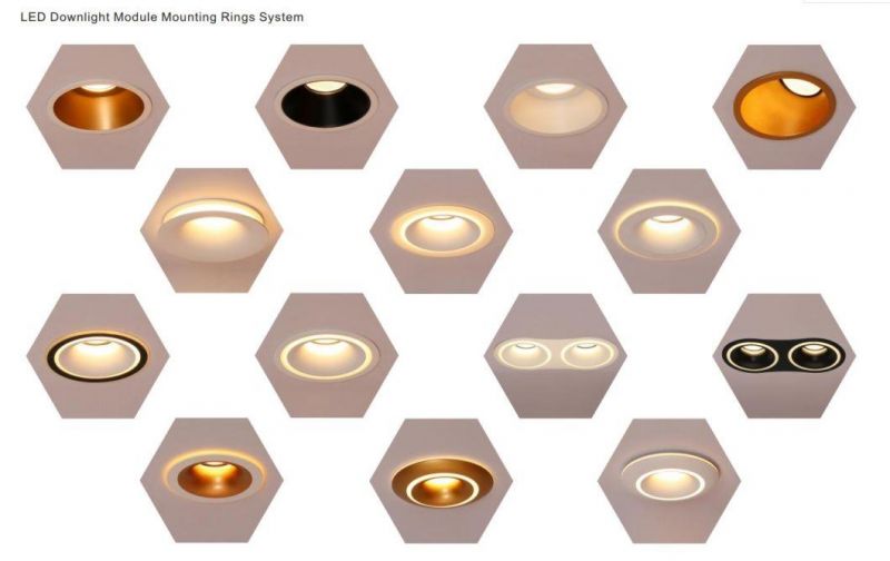 MR16 Halogen Bulbs 90mm COB Recessed LED Downlight Trim Ring