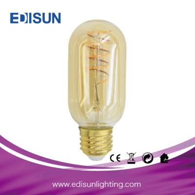 Amber Glass 2200K T45 LED Soft Filament Bulb for Decoration