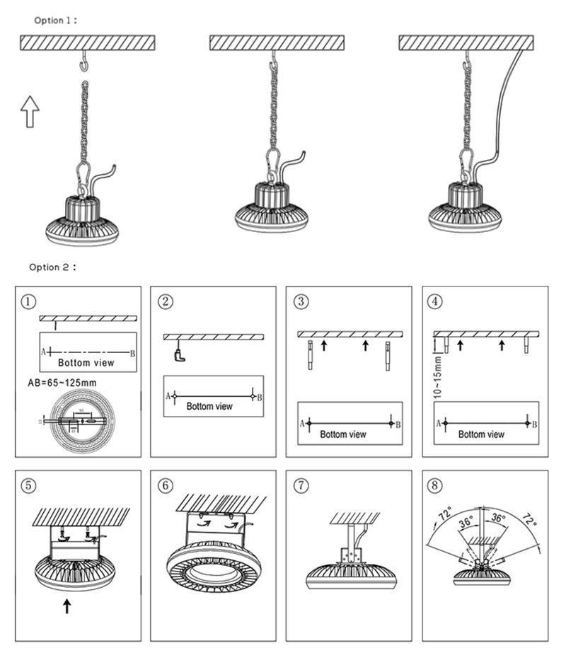 Industrial Factory Warehouse IP65 Waterproof 100W 150W 200W UFO LED High Bay Light