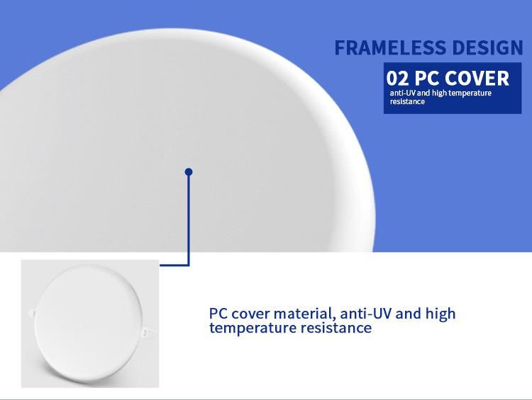 New Surface Mounted SMD2835 Dimmable Embedded Ceiling Lamp IP54 18W Frameless LED Panel