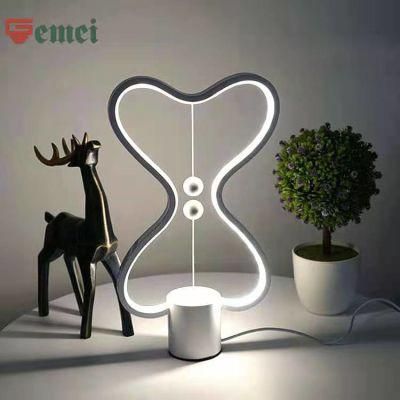 Creative Magnetic Switch Light Double Heart Colorful Fixed Color Small Table Lamp