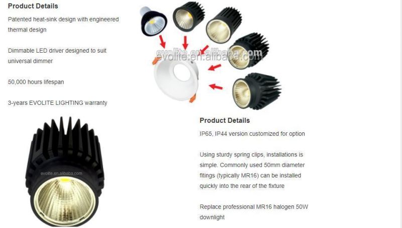 Aluminum MR16 Ceiling Light LED Spots Recessed LED Downlight RF6+X3a