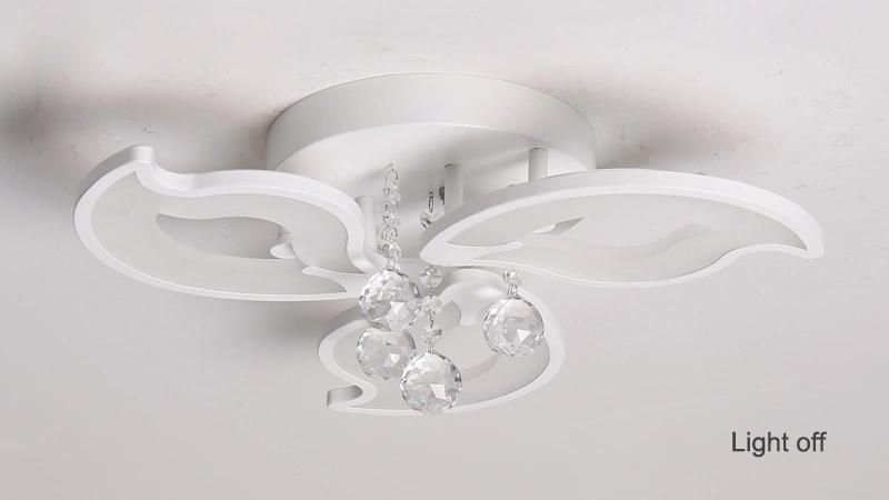 China Manufacturer Home Decorative Crystal Multi-Heads Acrylic Remote CCT LED Ceiling Lamp
