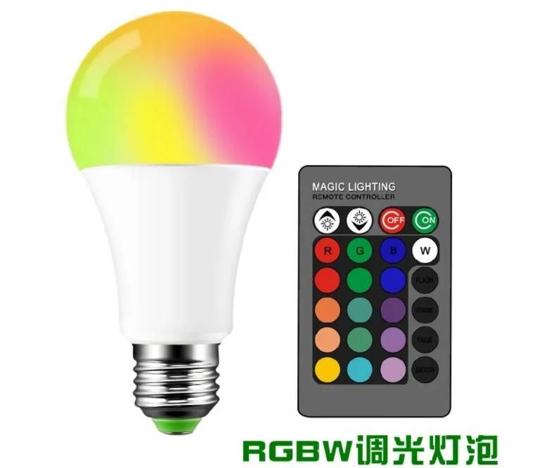 High Power A60 E27 LED RGB Remote Bulb Lamp