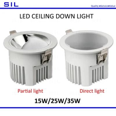 IP44 LED Ceiling Recessed Lights Spot Down Housing Wall up Room 35W Dimmable Commercial LED Downlight