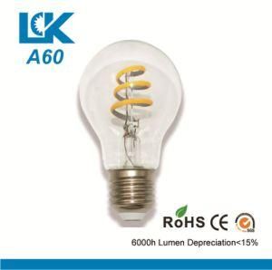 4W 470lm A60 New Spiral Filament LED Bulb Lamp